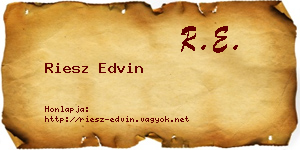 Riesz Edvin névjegykártya